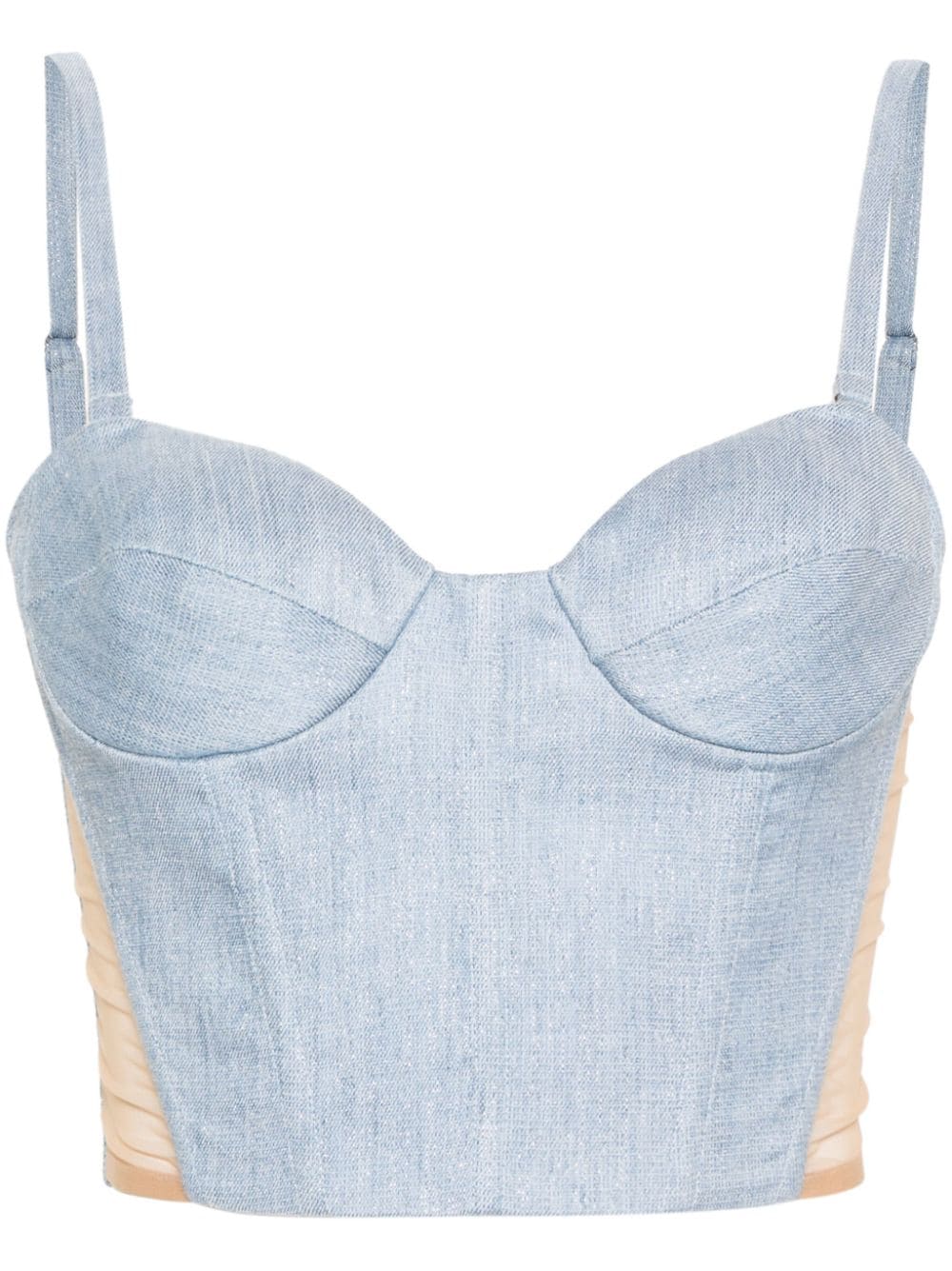 Panelled cropped bustier top<BR/><BR/><BR/><BR/>