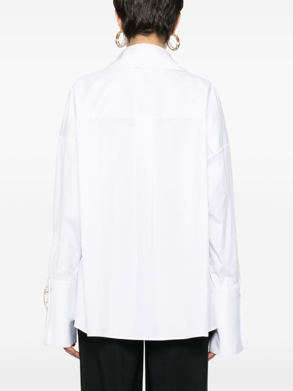 Crystal-embellished poplin blouse<BR/><BR/><BR/>