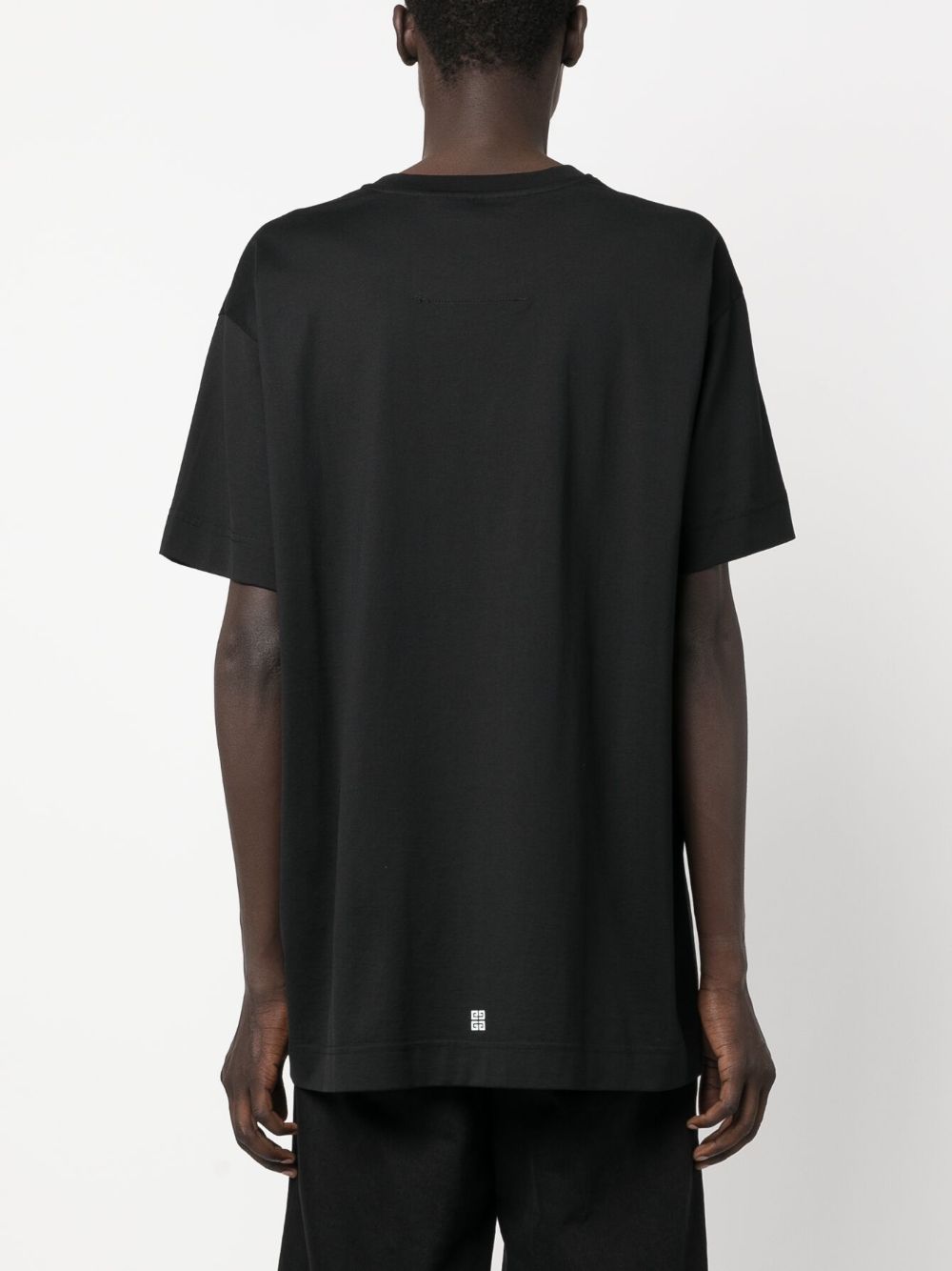 Black/white cotton jersey T-shirt