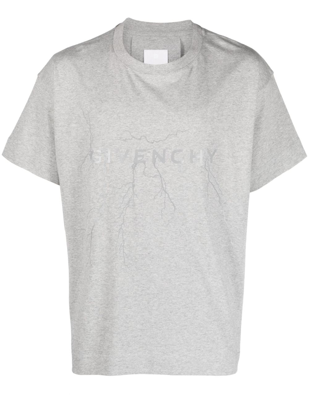 T-shirt grigio chiaro con logo frontale