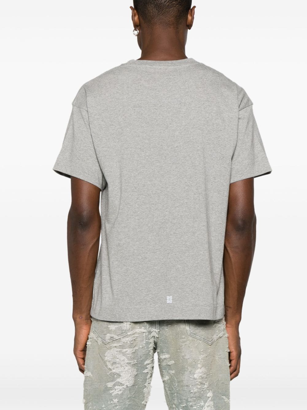 T-shirt grigio chiaro con logo frontale