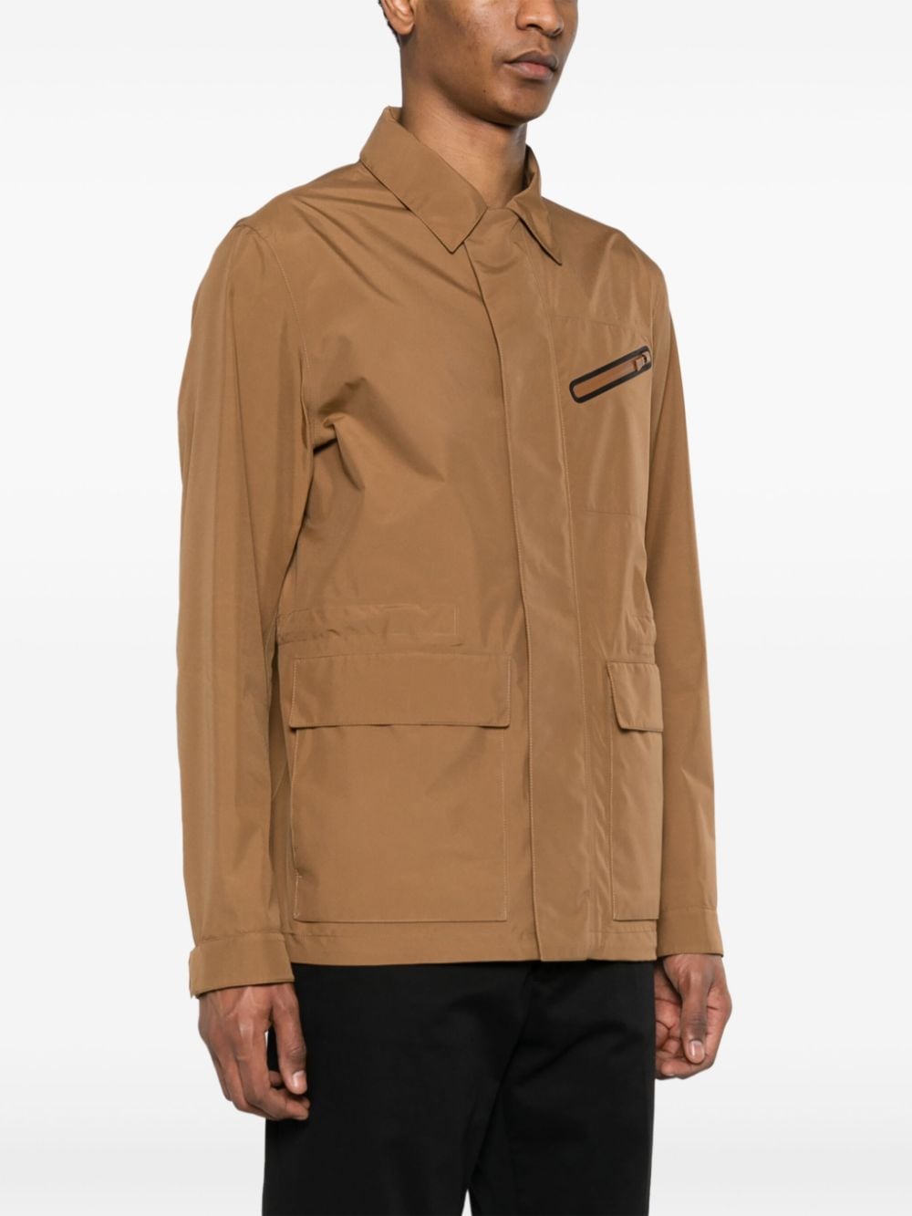 Brown zip-up lightweight jacket<BR/><BR/><BR/>