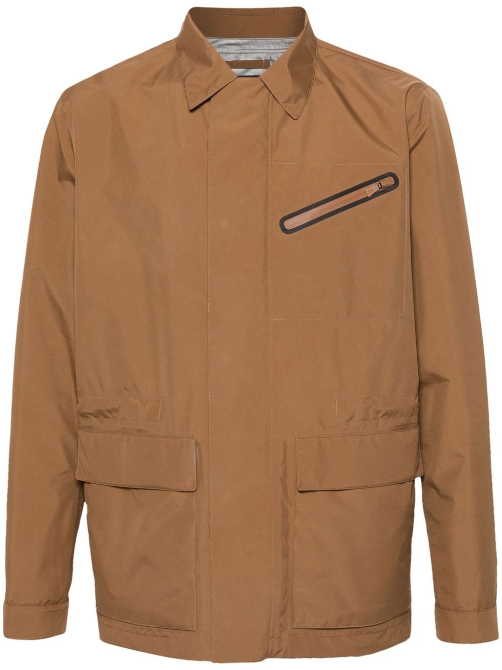 Brown zip-up lightweight jacket<BR/><BR/><BR/>