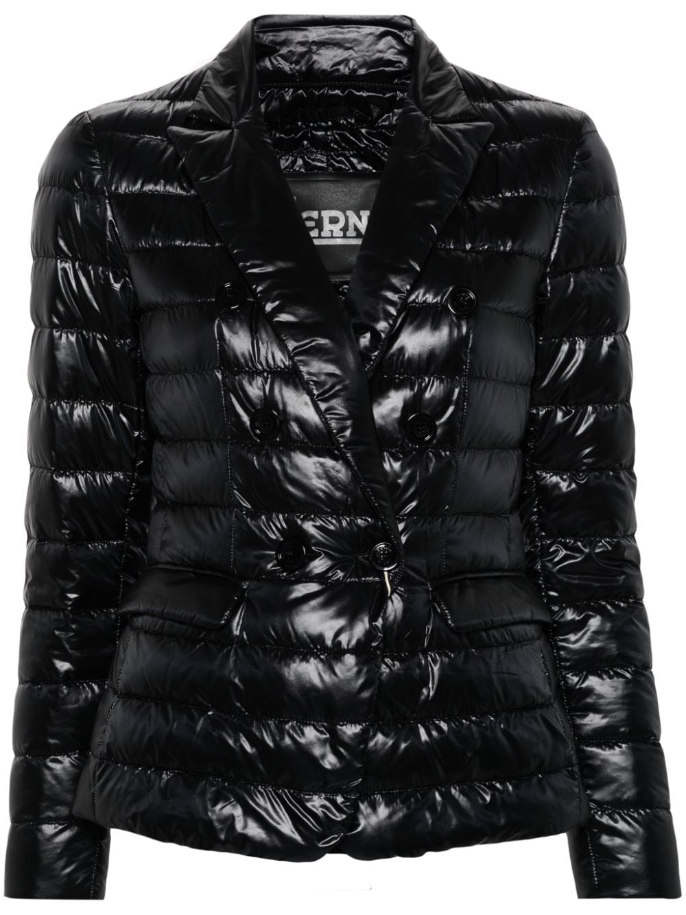 Double-breasted puffer jacket<BR/>