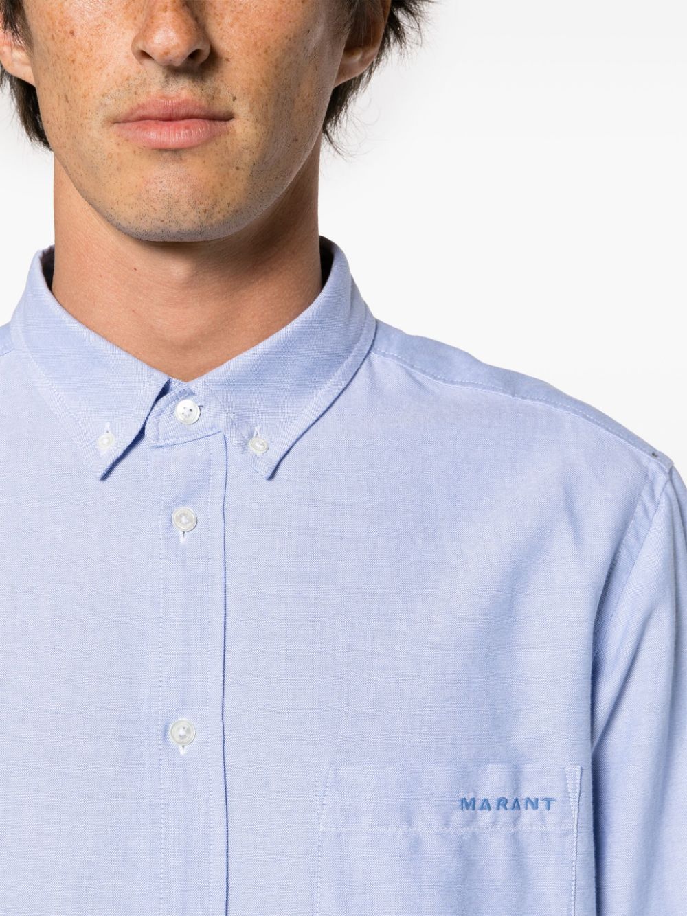Jasolo logo-embroidered cotton shirt<BR/><BR/><BR/>