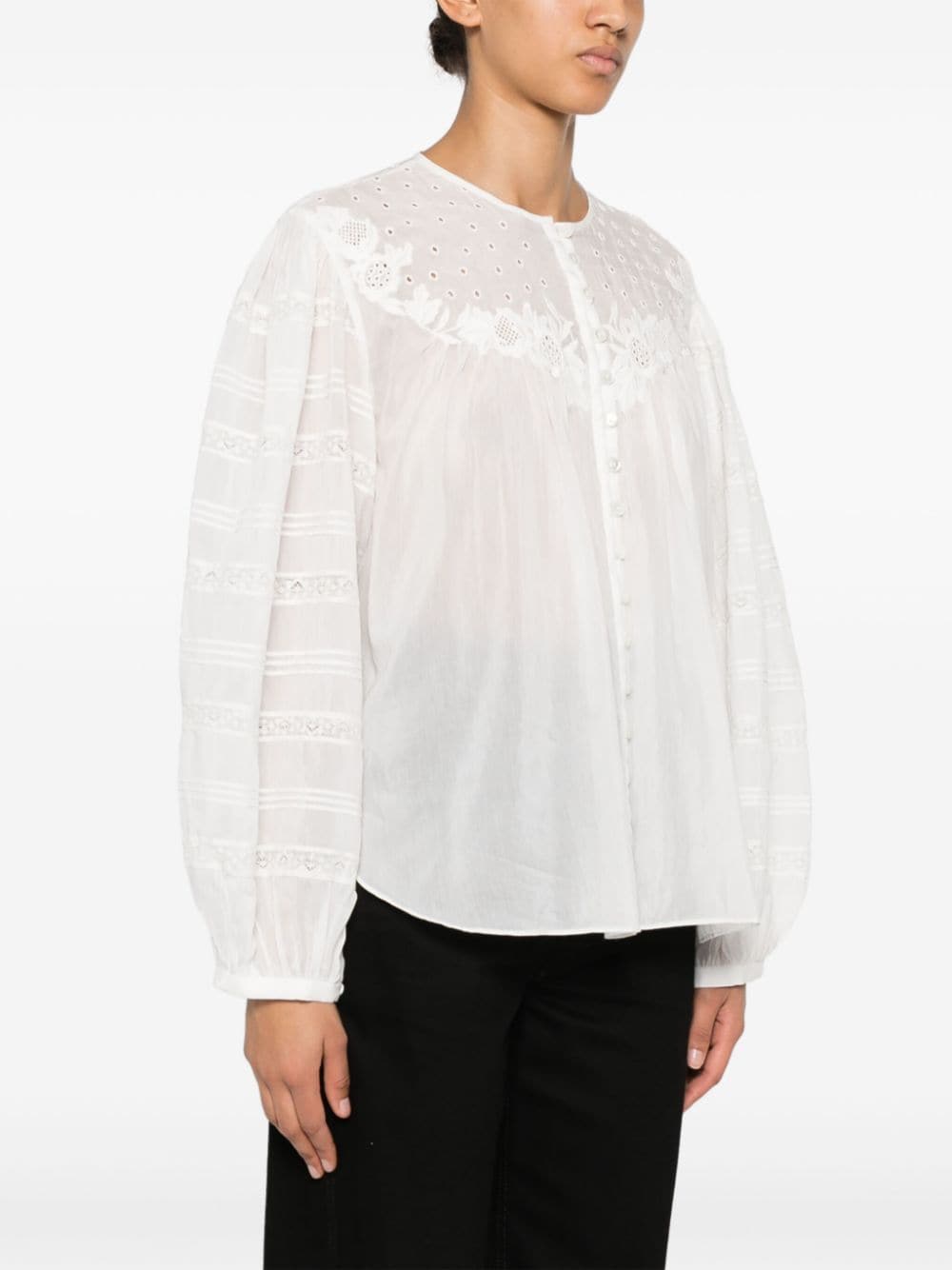 Gregoria cotton-silk blouse<BR/><BR/><BR/>