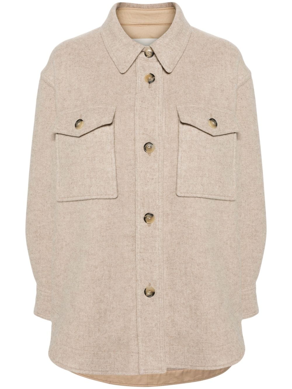 Harveli button-up brushed coat<BR/><BR/><BR/>