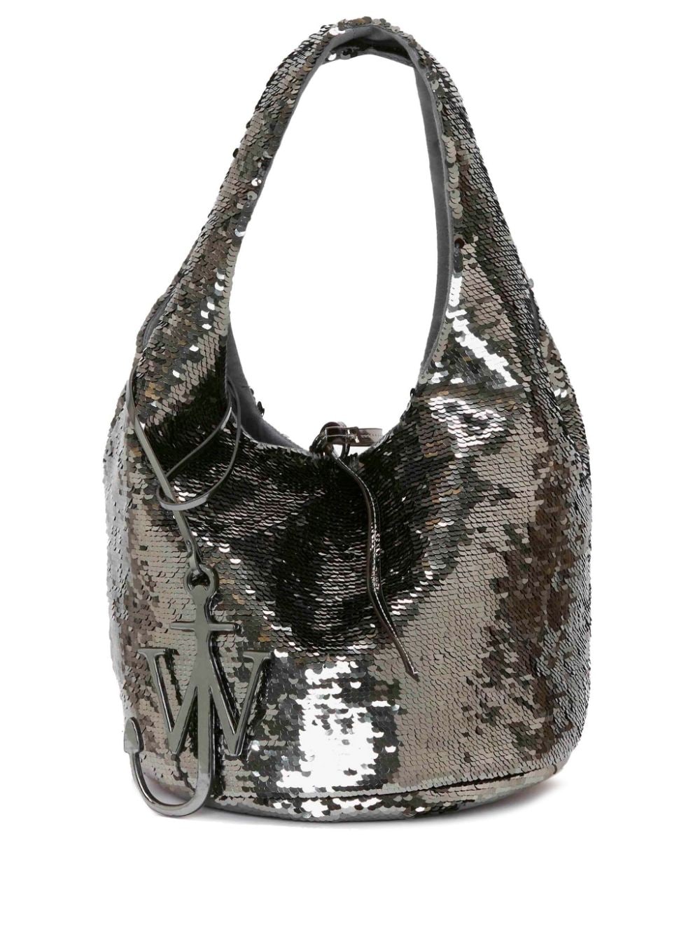 Gunmetal Mini Sequin shopper bag