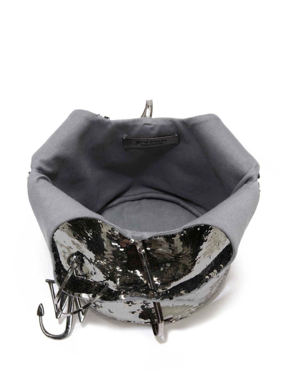 Gunmetal Mini Sequin shopper bag