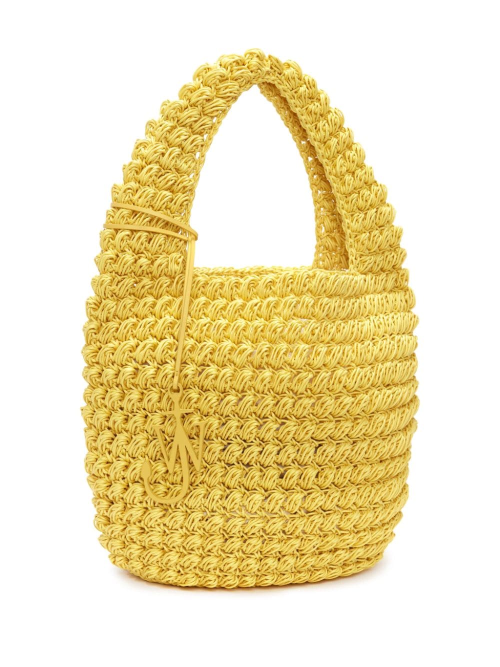 Yello large Popcorn crochet-knit tote bag<BR/><BR/><BR/>