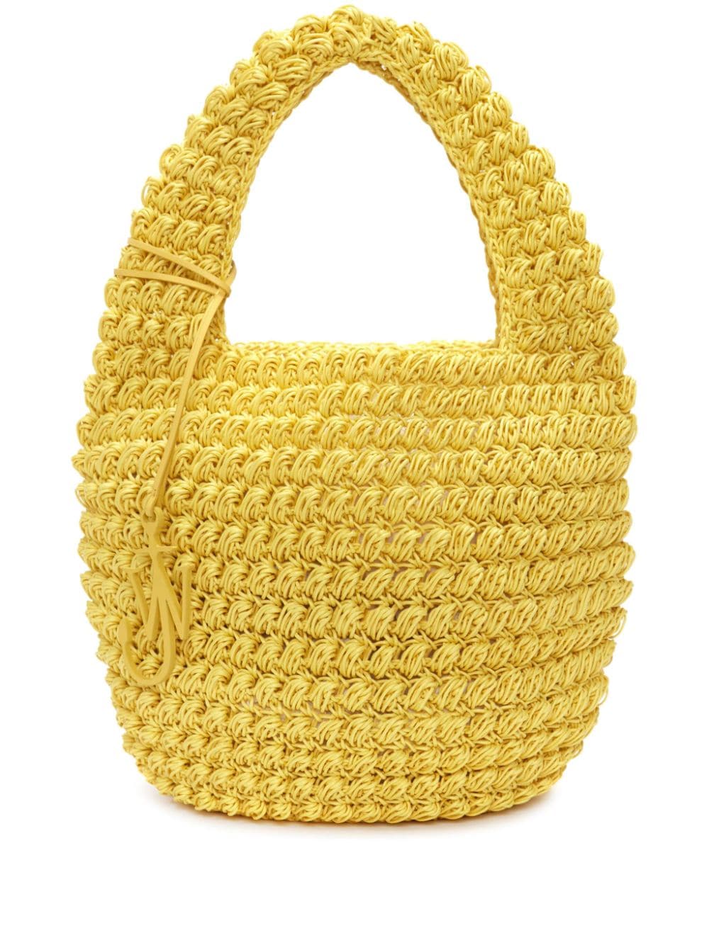 Yello large Popcorn crochet-knit tote bag<BR/><BR/><BR/>