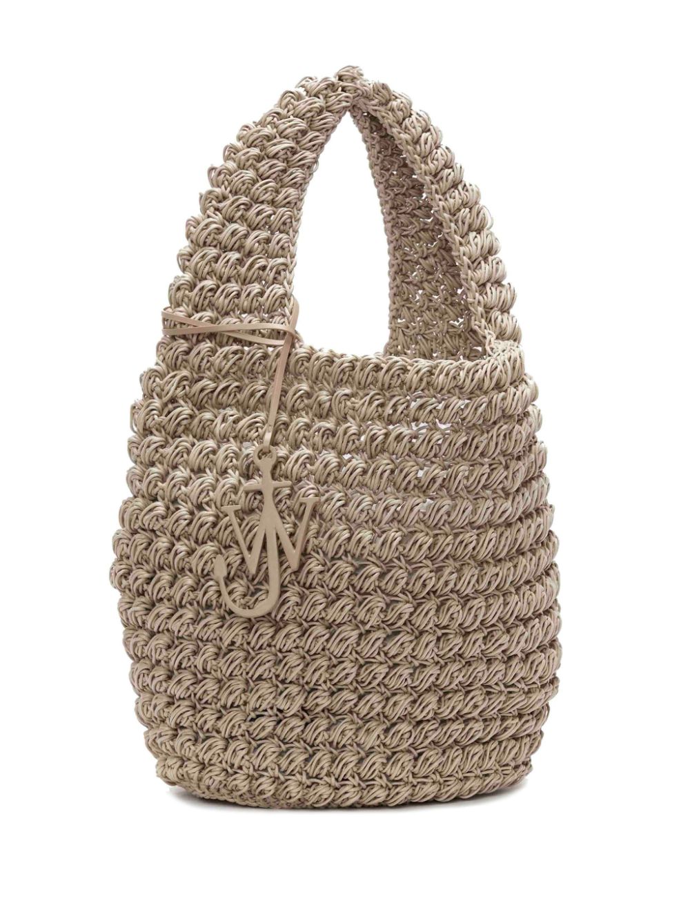 Grey  large Popcorn crochet-knit tote bag