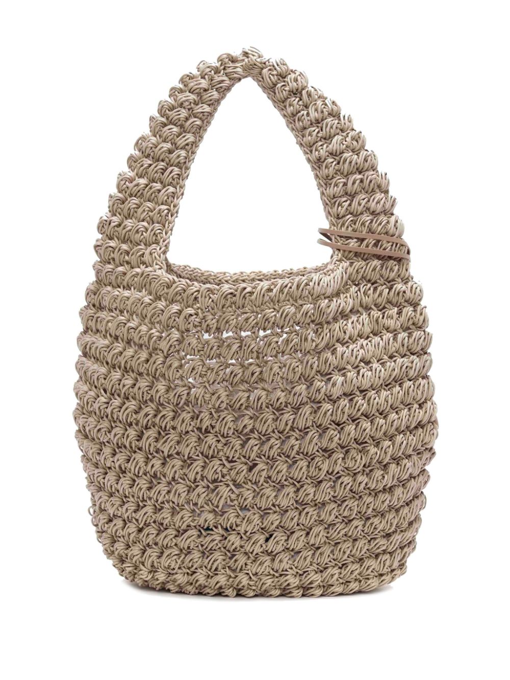 Grey  large Popcorn crochet-knit tote bag