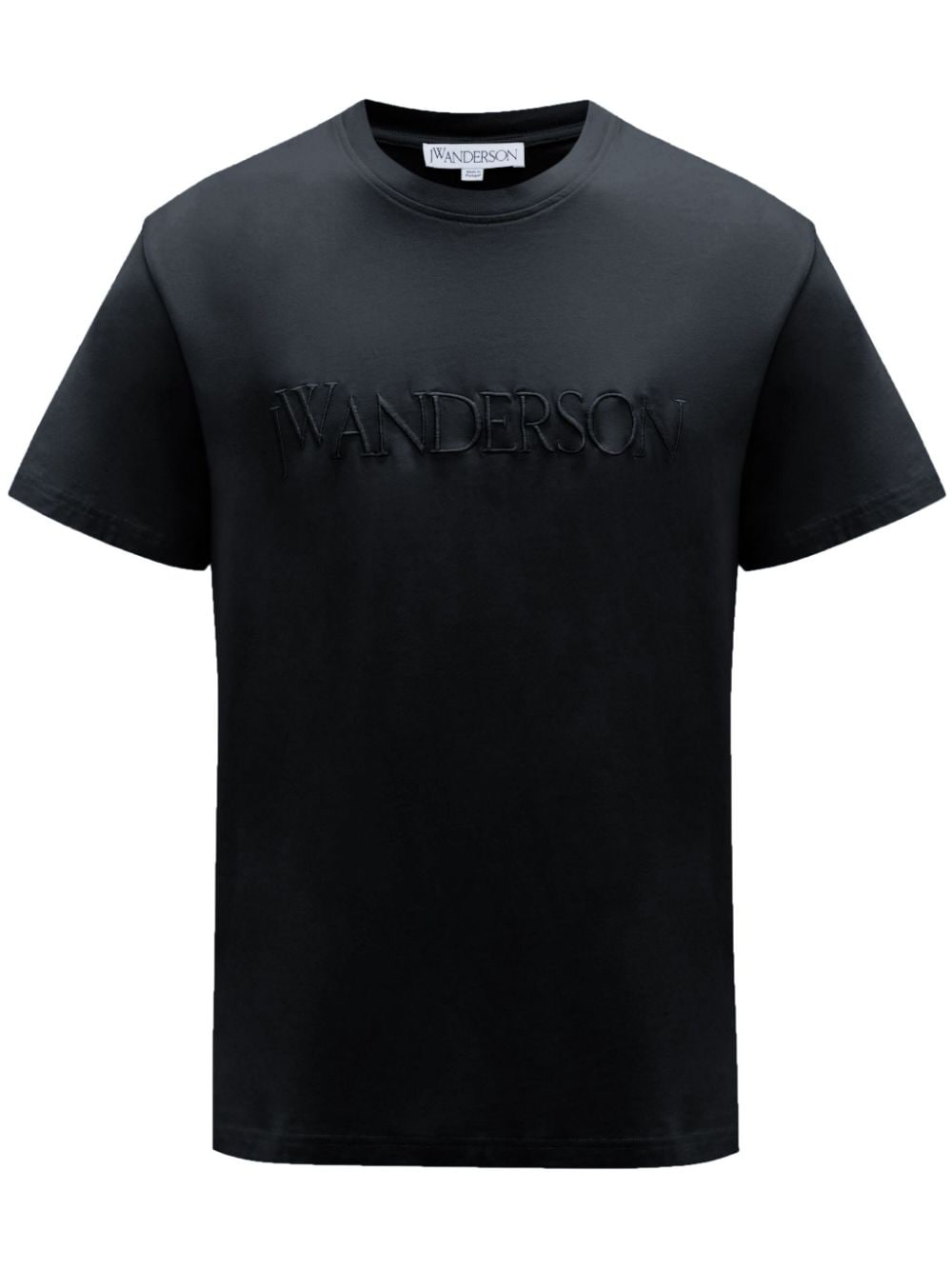 T-shirt nera con logo ricamato