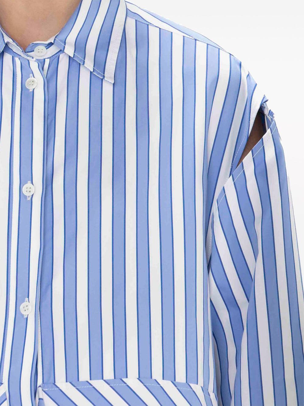 Striped draped cotton shirt<BR/><BR/><BR/>