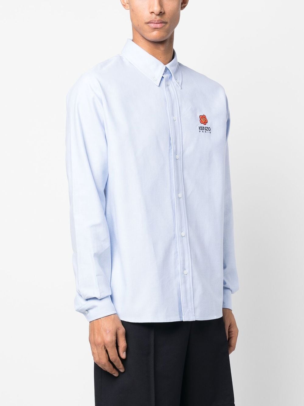 Blue Logo Print Long Sleeve Shirt<BR/><BR/><BR/>