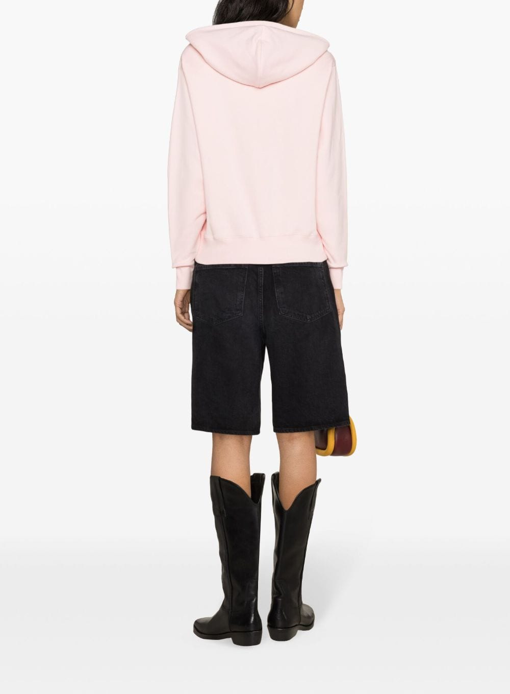 Light pink stretch-cotton sweatshirt