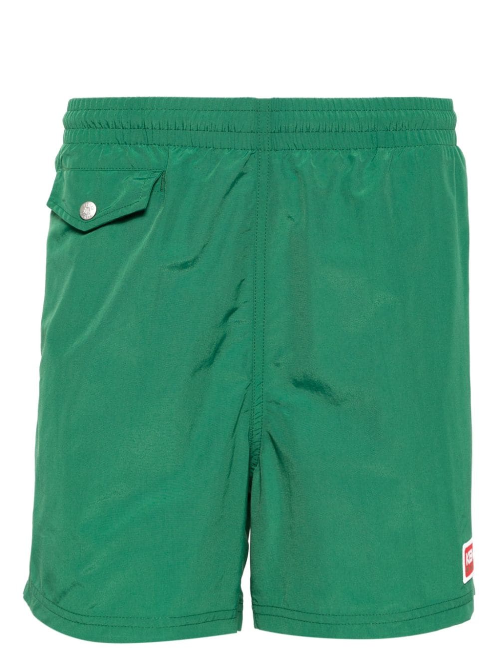 Green Logo-patch swim shorts<BR/><BR/><BR/>