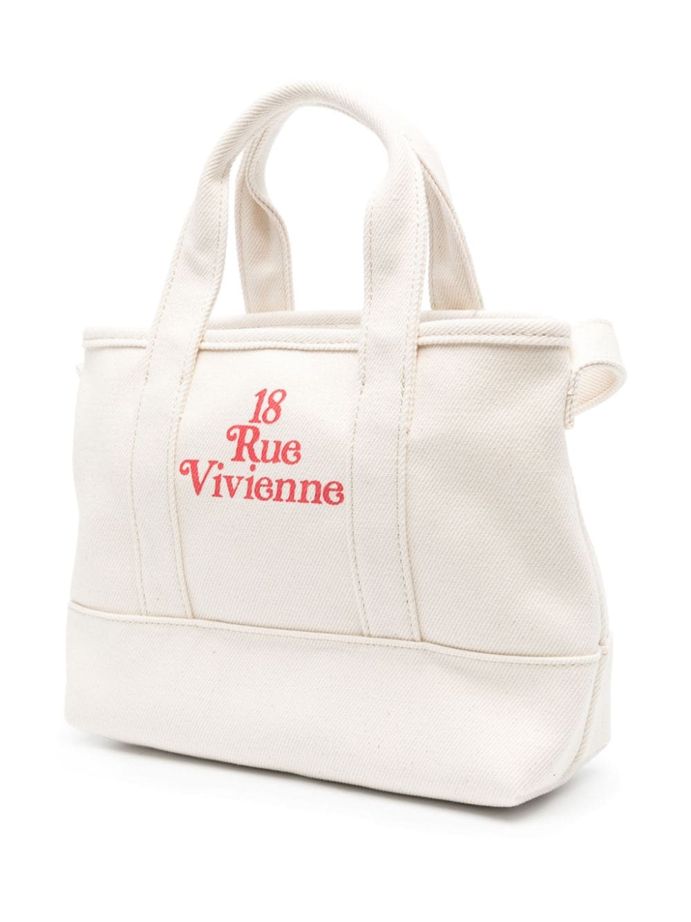 White Small logo-print tote bag<BR/>