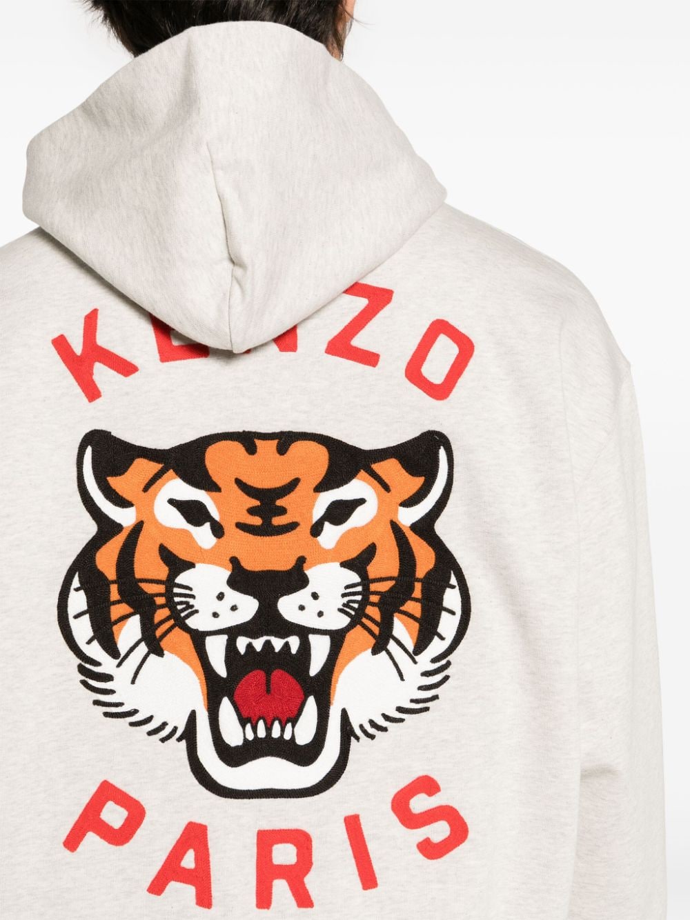 Lucky Tiger logo-embroidered hoodie<BR/><BR/><BR/>