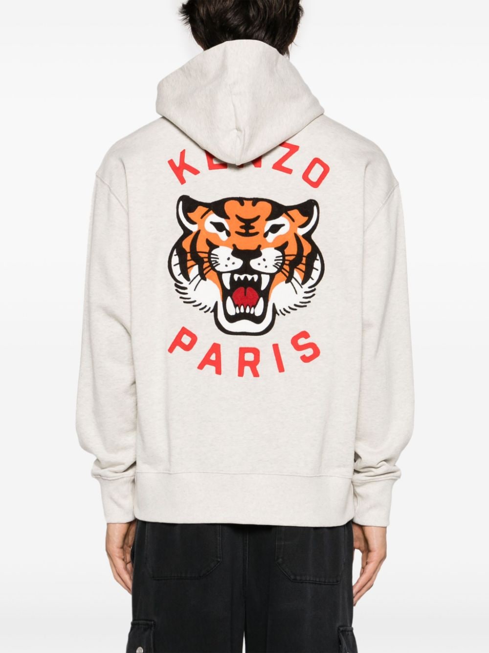 Lucky Tiger logo-embroidered hoodie<BR/><BR/><BR/>