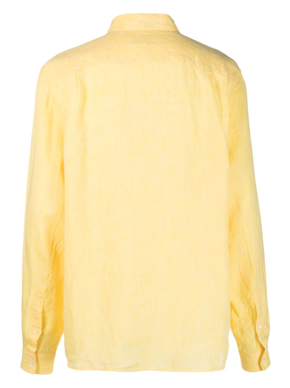 Camicia button down gialla con logo ricamato