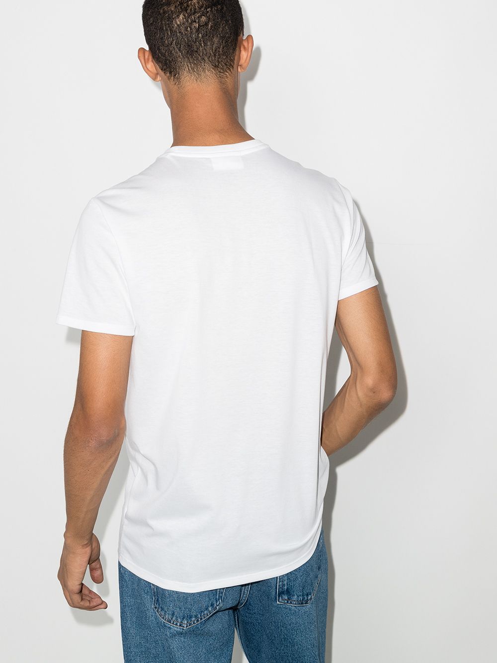 White cotton logo-patch cotton T-shirt