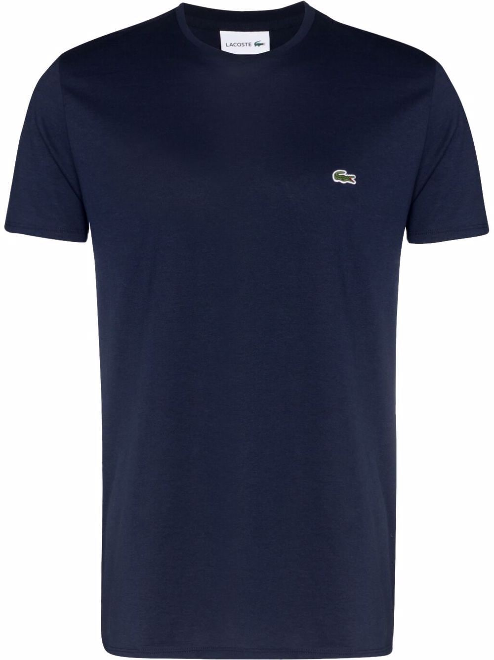 Navy blue cotton logo-patch cotton T-shirt