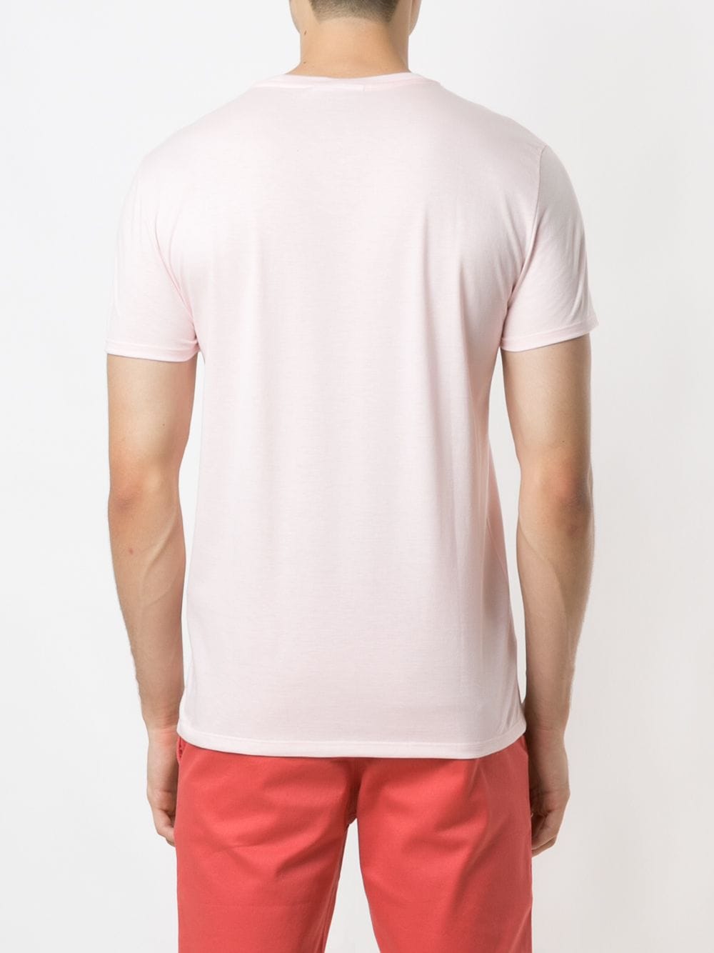 T-shirt rosa in cotone con patch logo