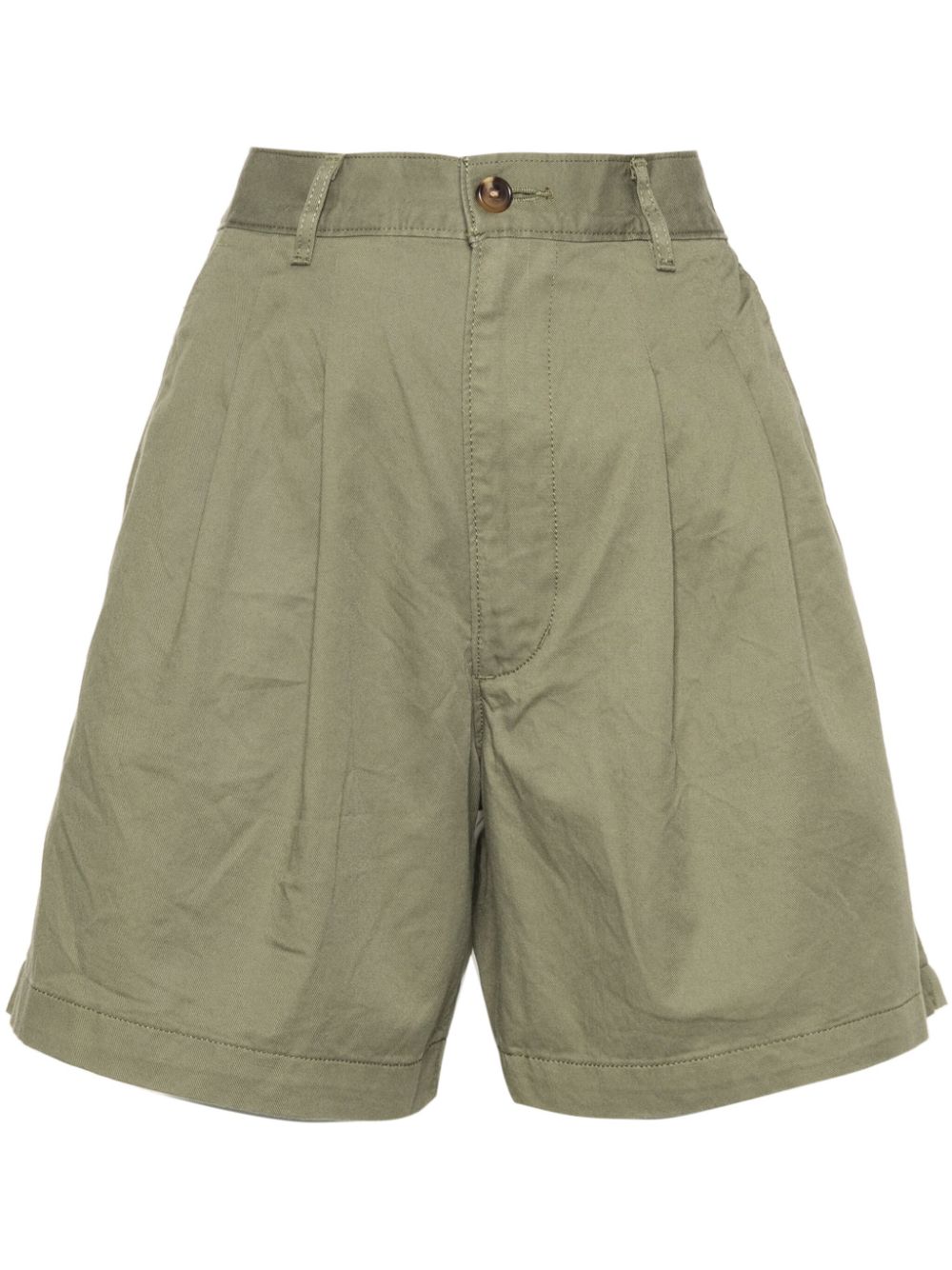 Pleat-detail twill shorts<BR/><BR/><BR/>