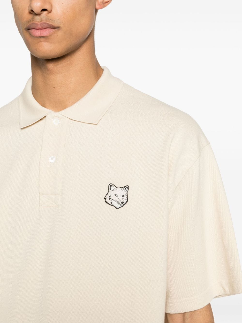 Fox-motif cotton polo shirt<BR/><BR/><BR/>