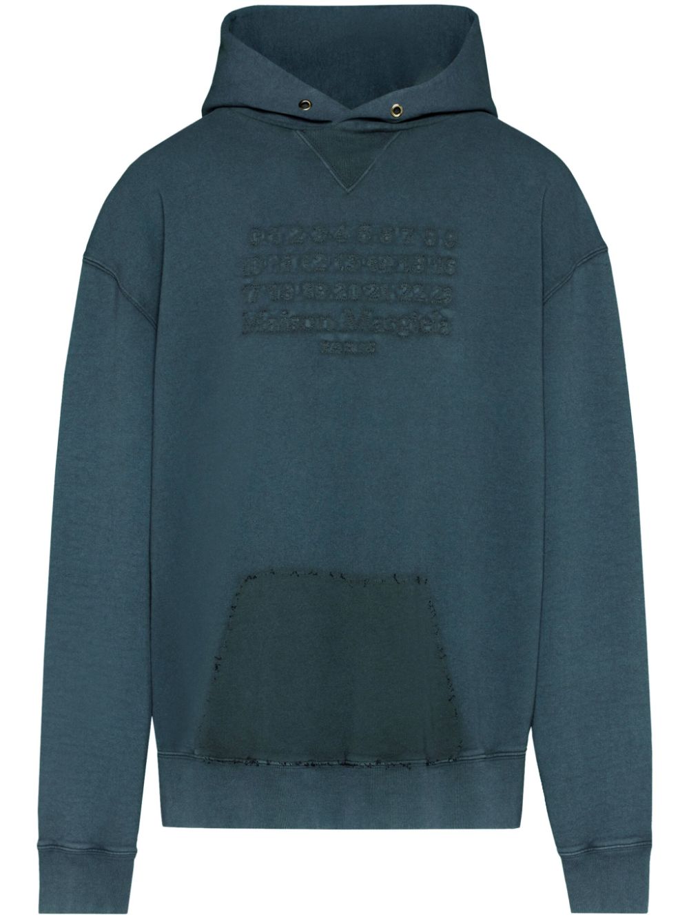 Teal blue cotton signature hoodie