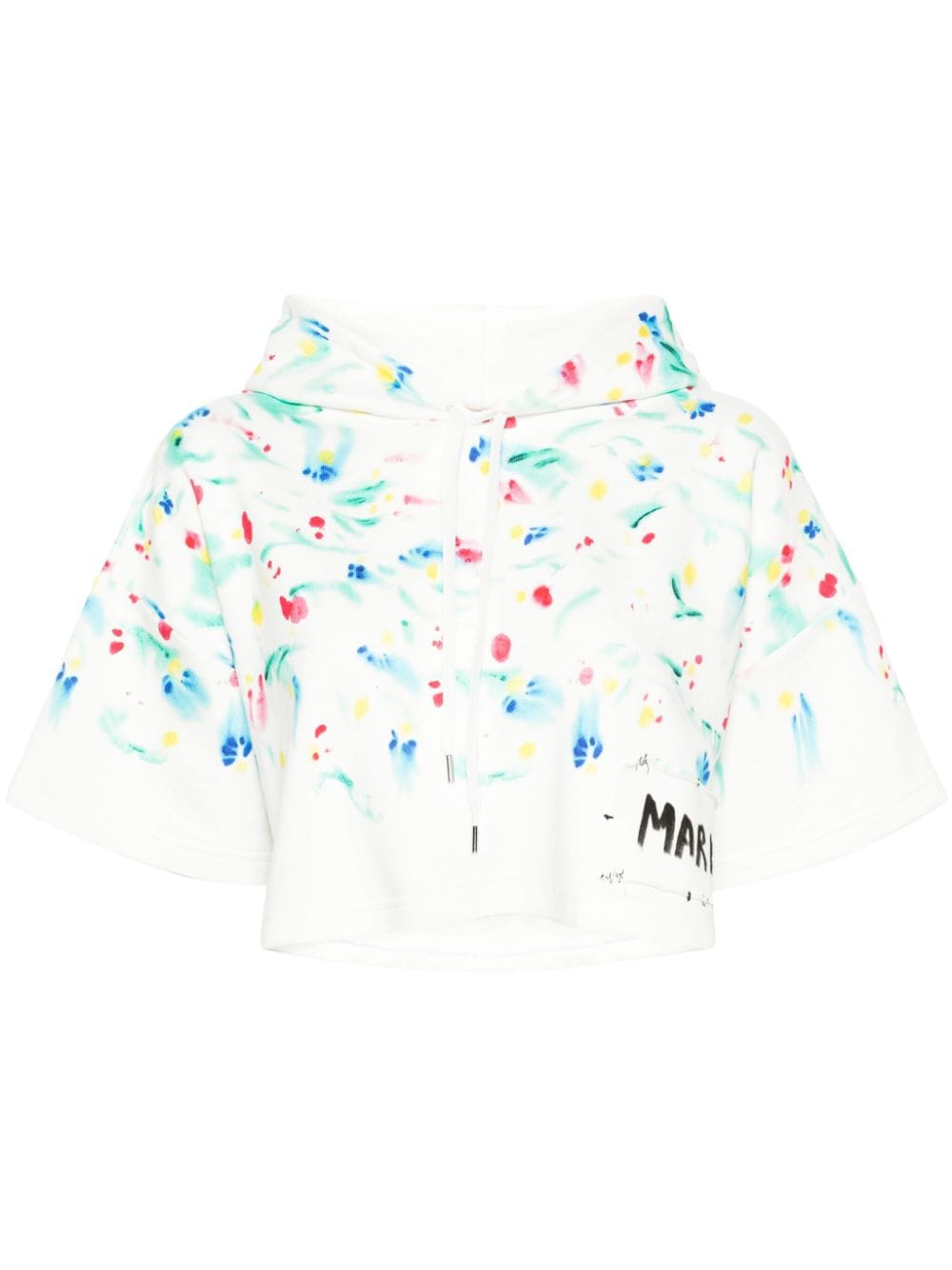Floral-print cotton hoodie<BR/><BR/><BR/>