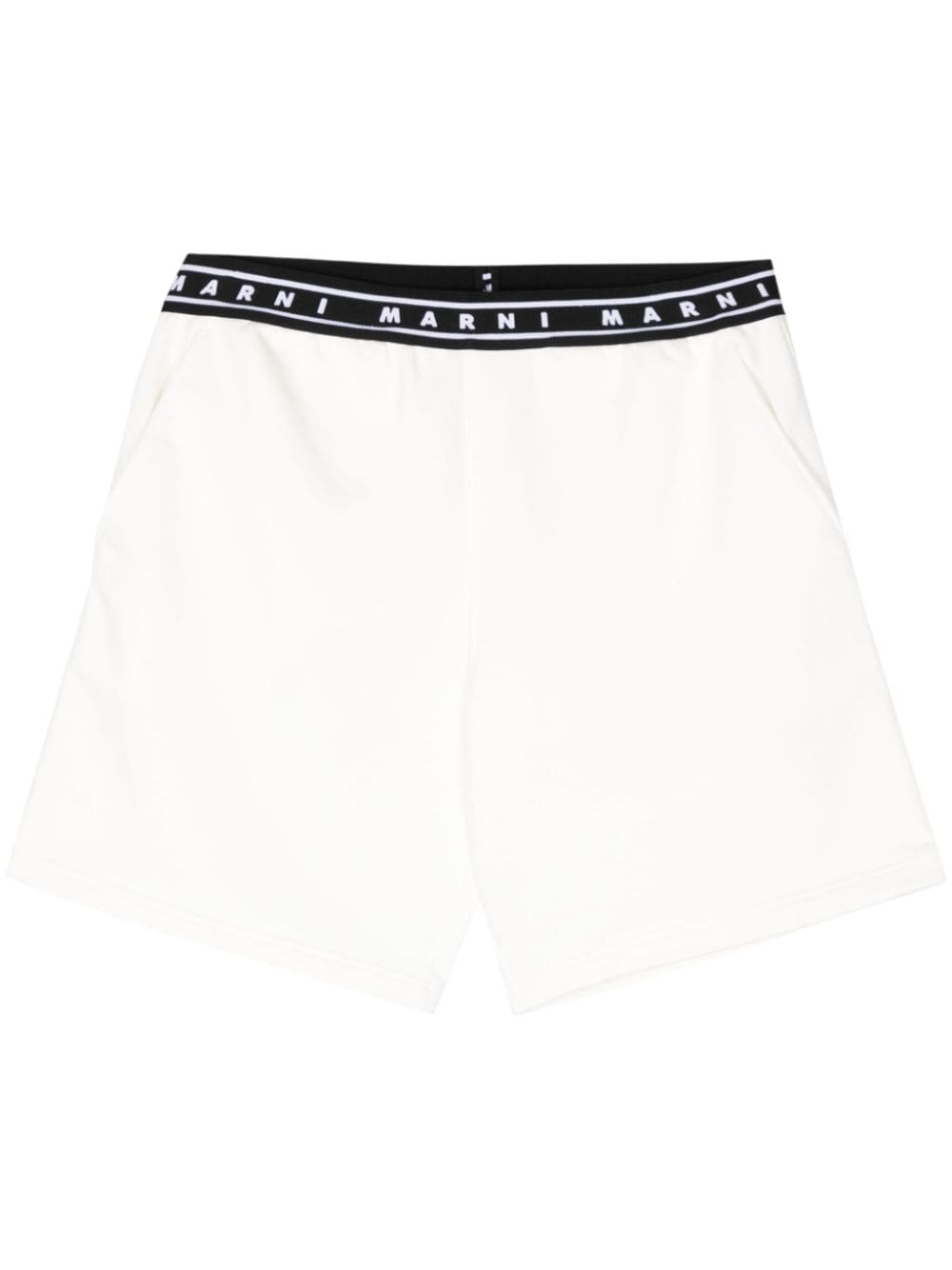 Logo-print strap cotton shorts<BR/><BR/><BR/>