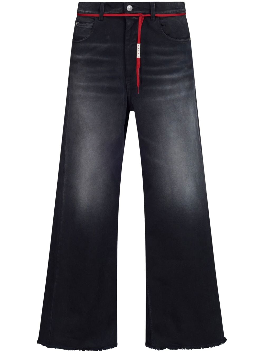 Bleach-effect flared jeans<BR/><BR/>