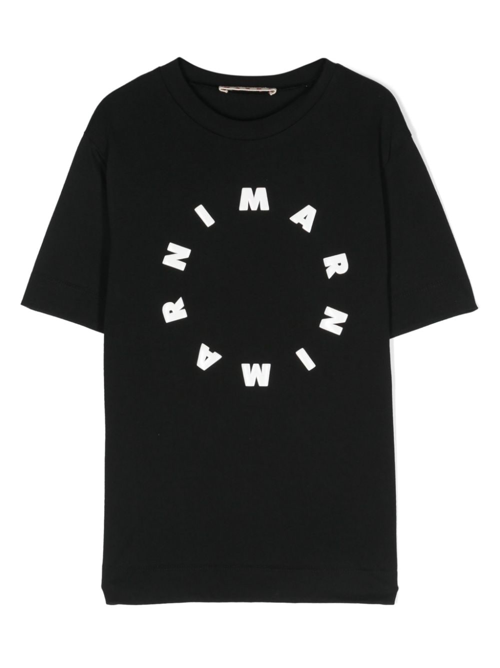 Black logo-raised T-shirt<BR/><BR/><BR/>