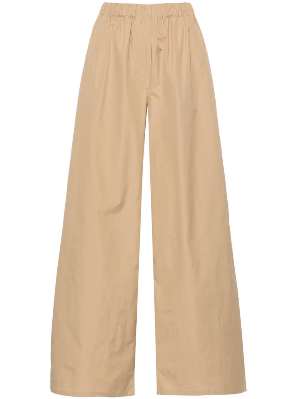 Wide-leg cotton trousers<BR/><BR/><BR/>