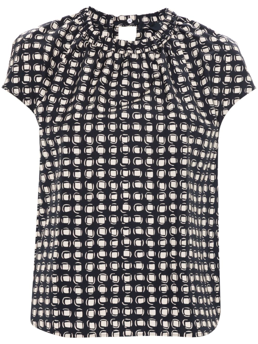 Monogram-print cotton blouse<BR/>