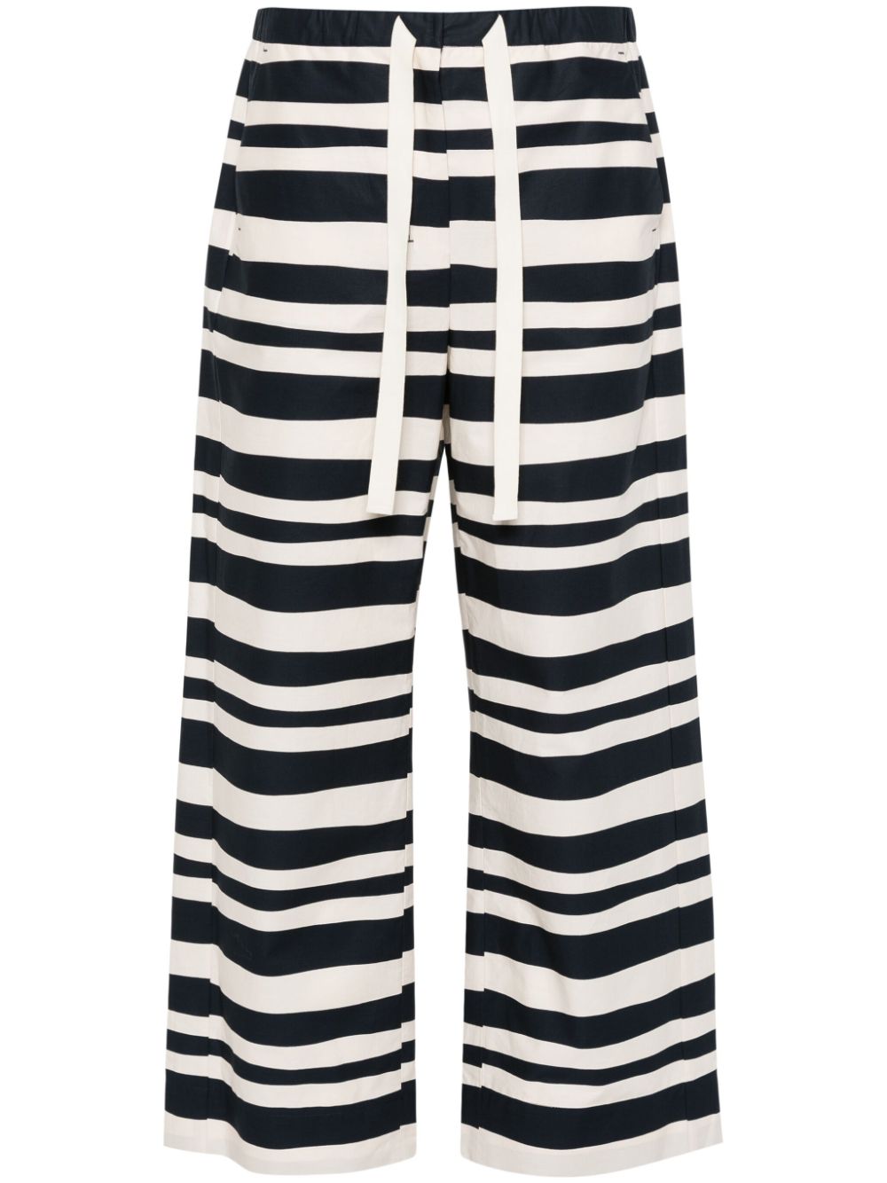 Stripe pattern popeline texture pants