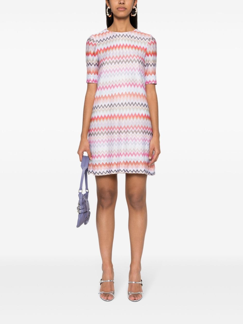 zigzag-woven mini dress<BR/><BR/><BR/>