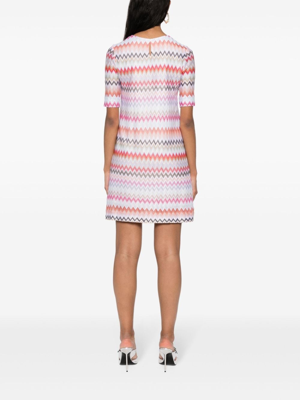 zigzag-woven mini dress<BR/><BR/><BR/>