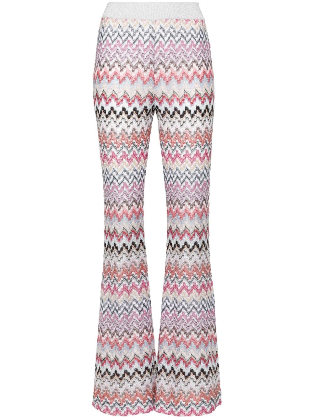 Zigzag-woven flared trousers<BR/><BR/><BR/>