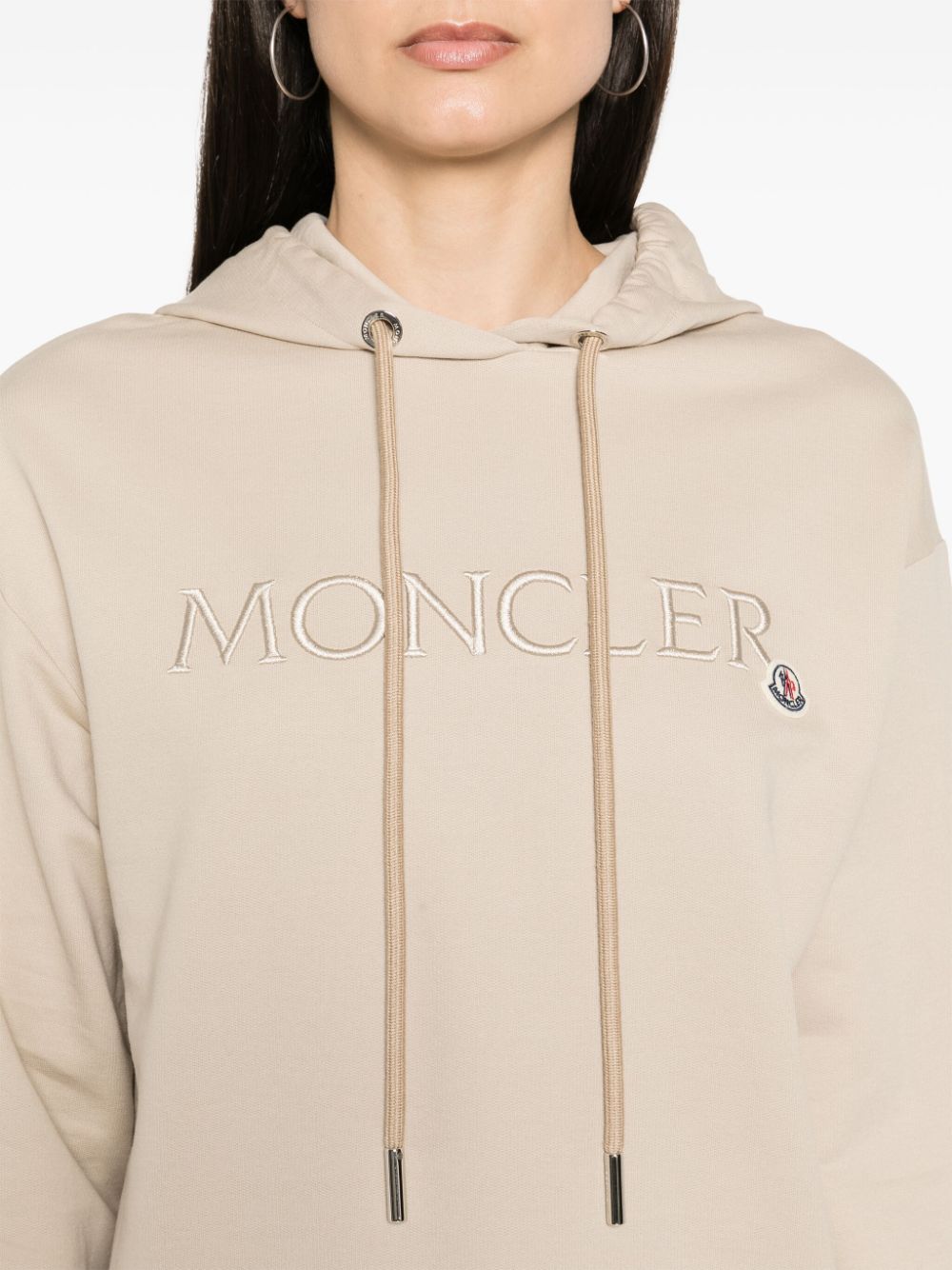 Logo-embroidered cotton hoodie<BR/><BR/><BR/>