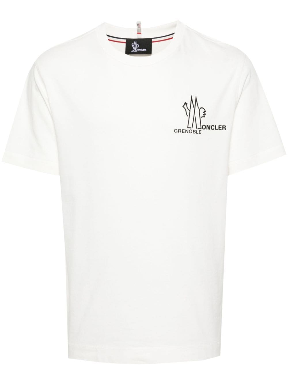 T-shirt bianca in cotone con stampa logo