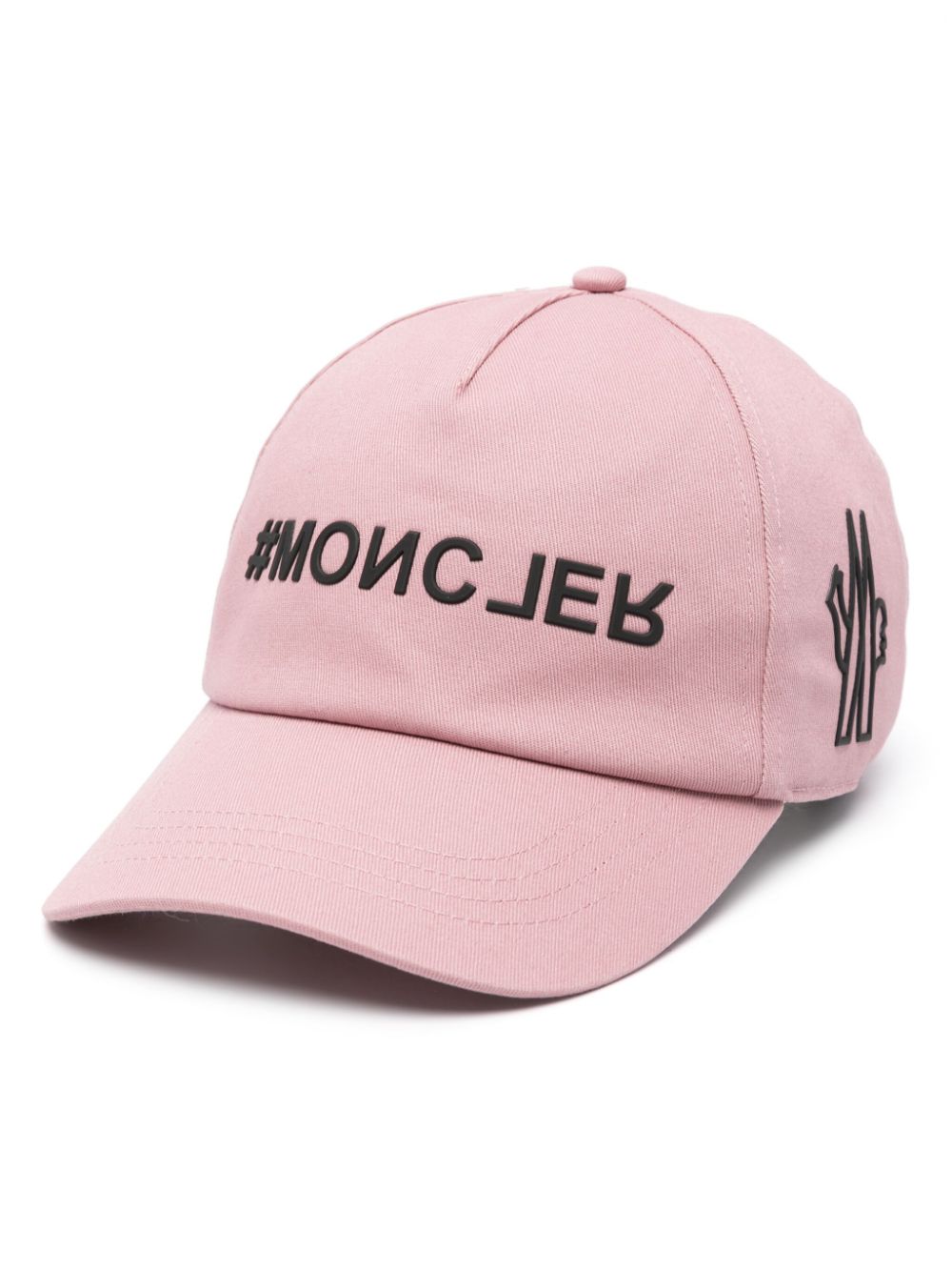 Pink logo-appliqué cotton hat<BR/><BR/><BR/>