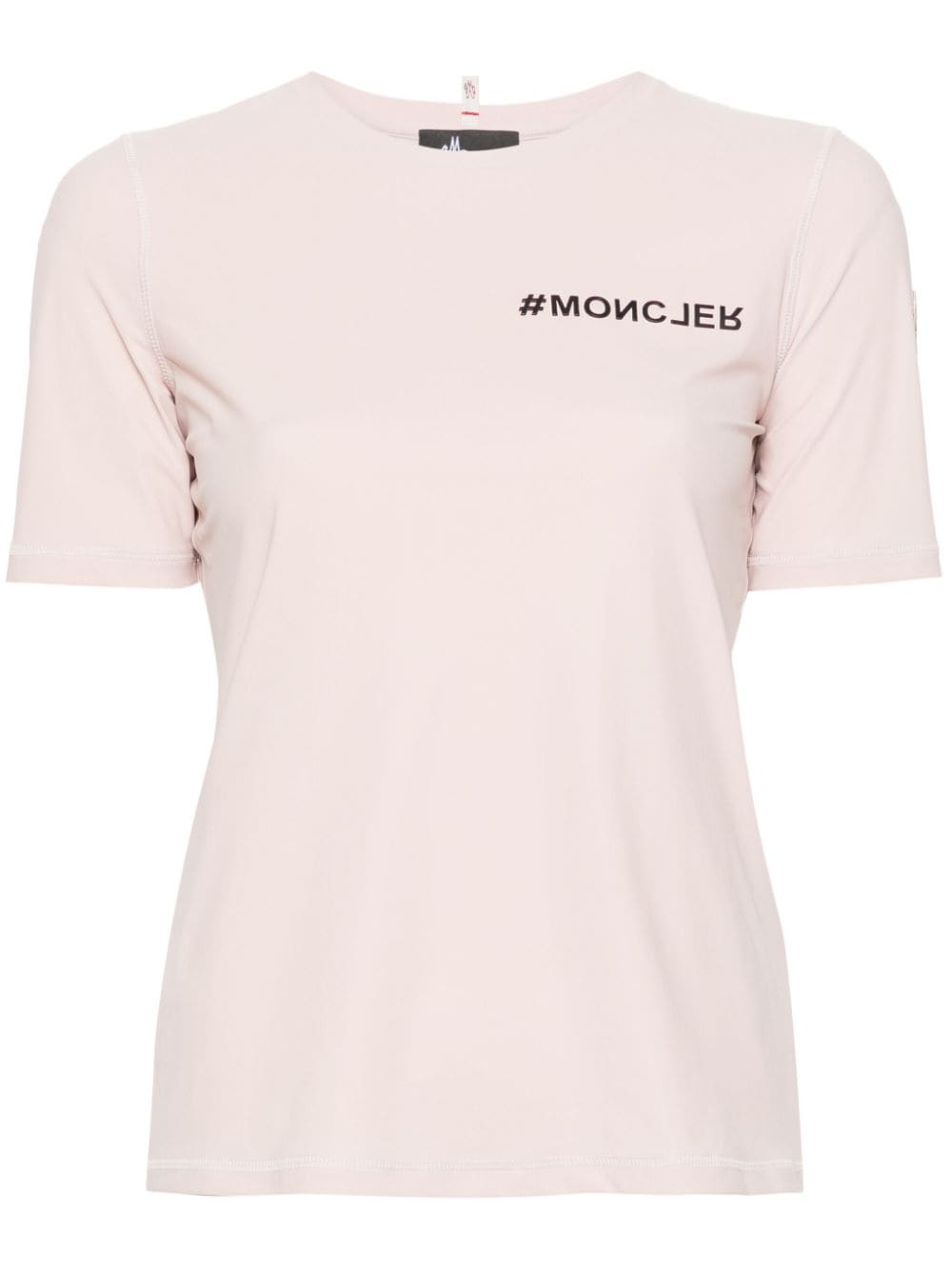 T-shirt dal design elasticizzato rosa chiaro/nero