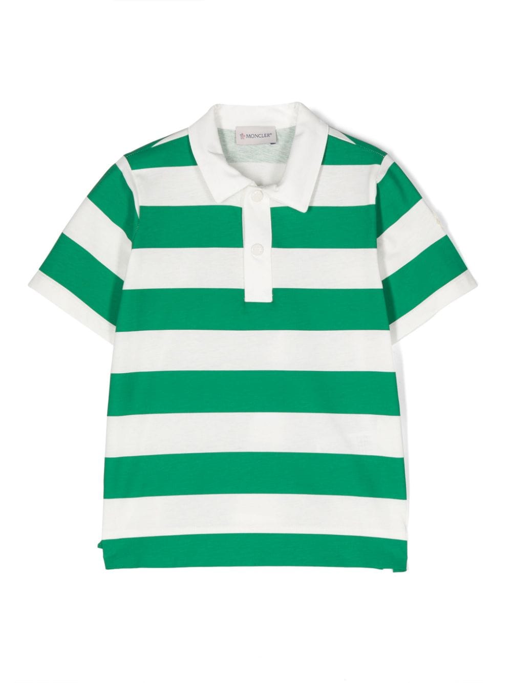 Logo-patch striped polo shirt<BR/><BR/><BR/>