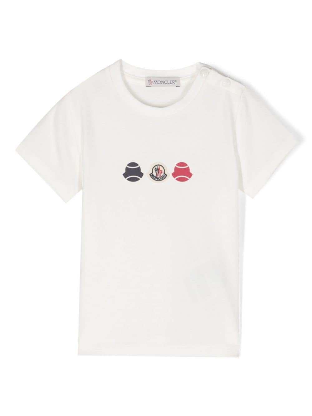 T-shirt stampata con patch logo<br><br><br>