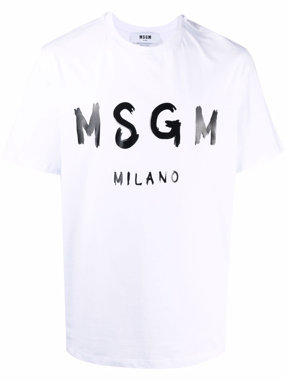 T-shirt in cotone bianco/nero con stampa logo