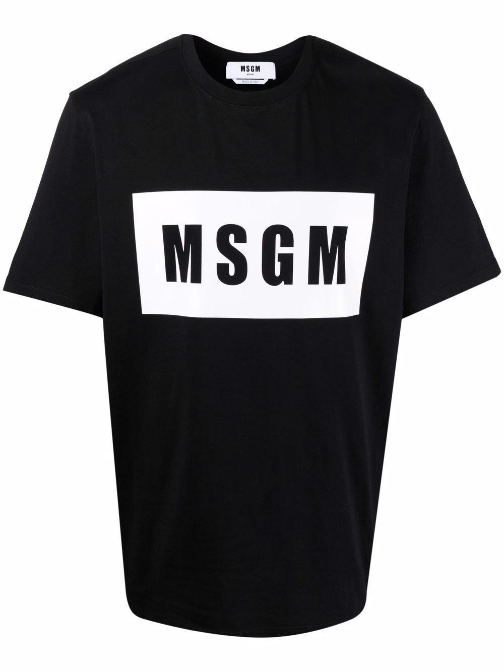 T-shirt in cotone bianco/nero con stampa logo